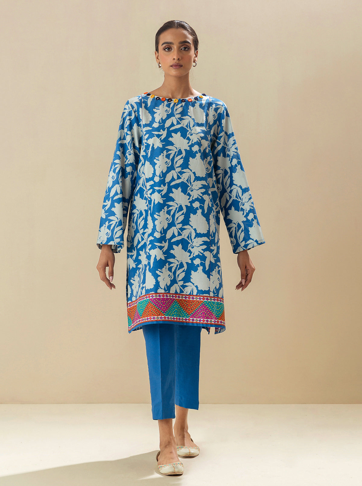 1 PIECE - PRINTED LAWN SHIRT - TIDE MYSTIQUE