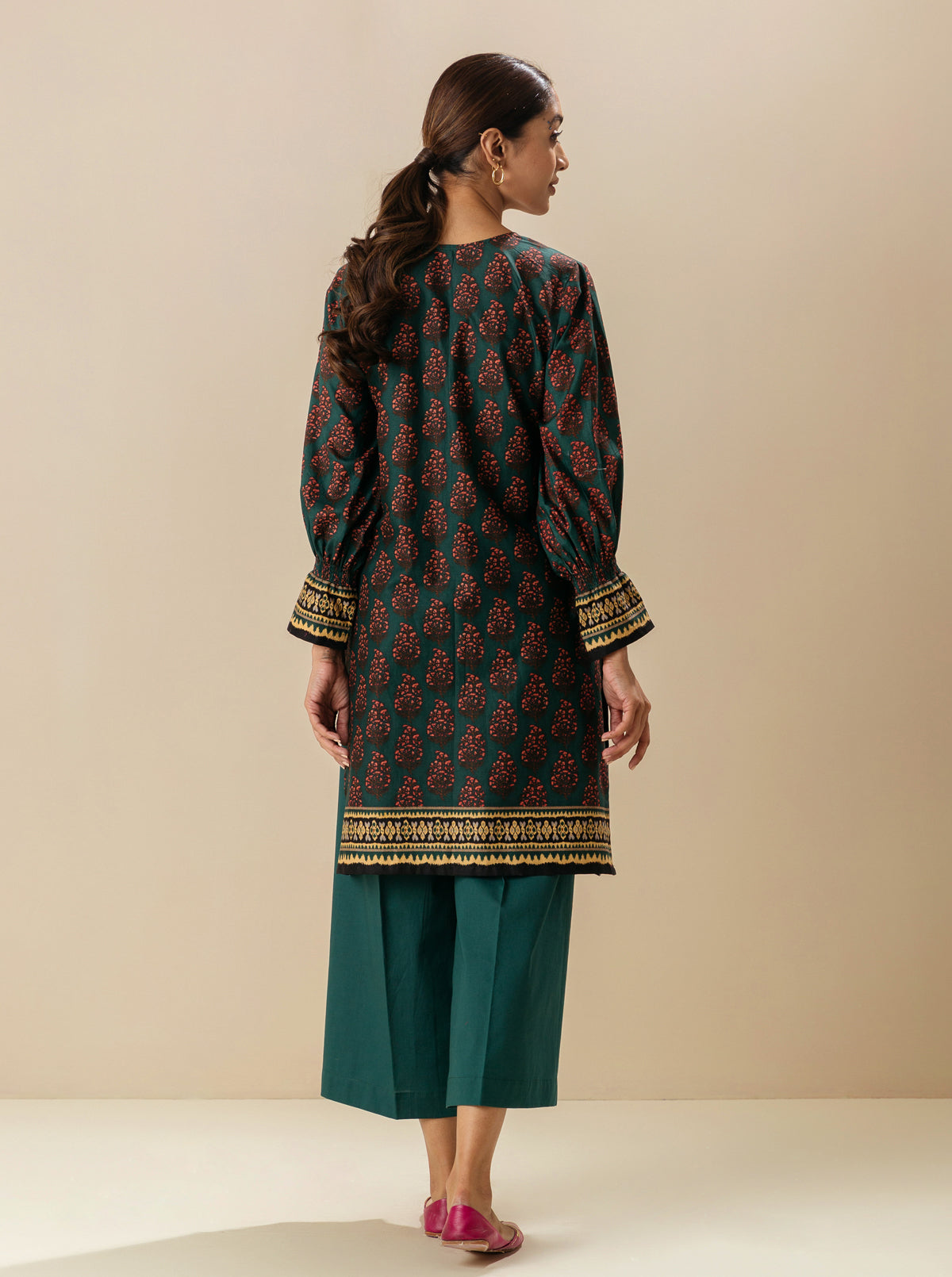 1 Piece - Printed Lawn Shirt - Dark Venture