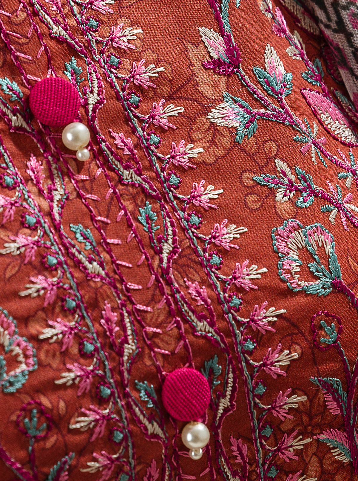 3 Piece - Embroiderd Lawn Suit - Mulberry Mines