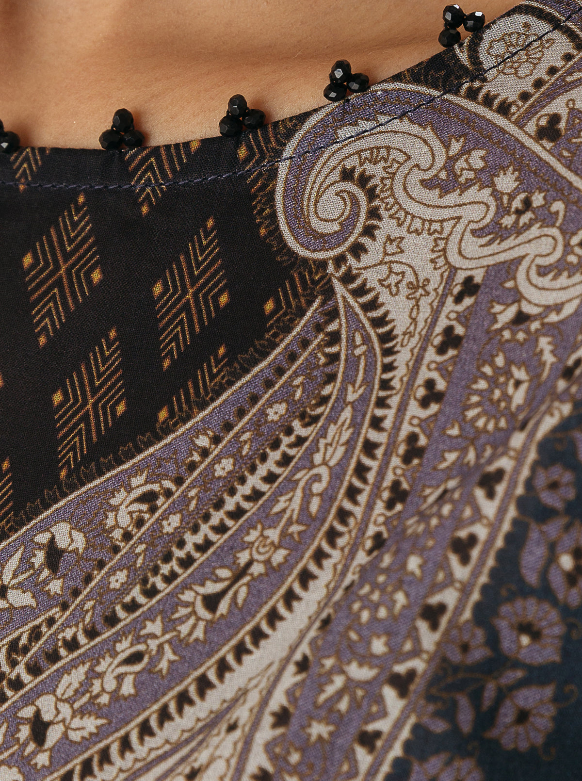 3 Piece - Printed Lawn Suit - Odyssey Grey