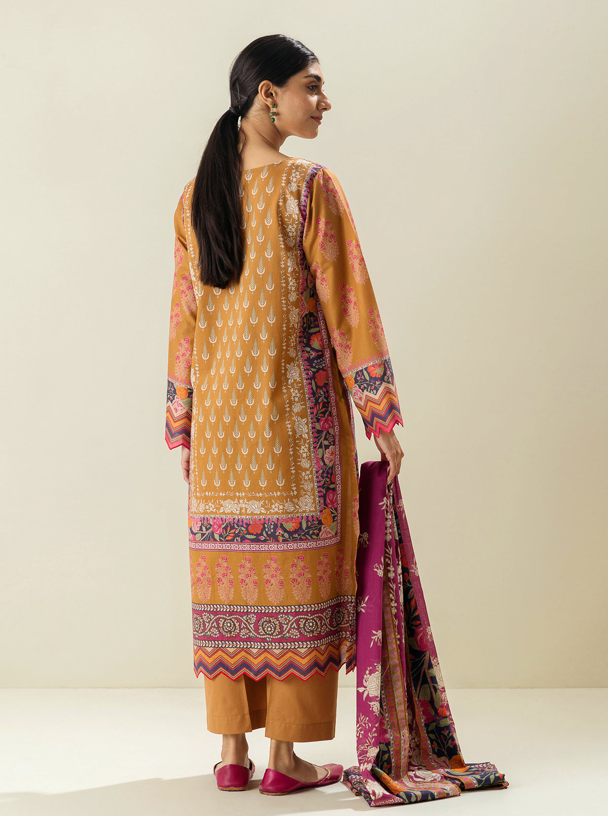 3 Piece - Printed Lawn Suit - Ochre Days