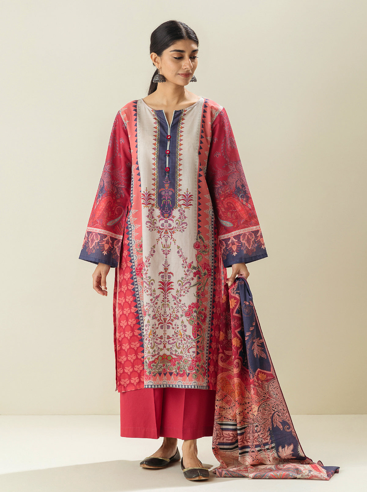 3 Piece - Printed Lawn Suit - Aurora Radiance