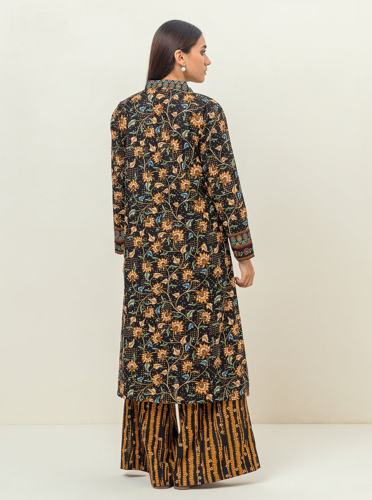 2 Piece - Printed Khaddar Suit - Parisian Night