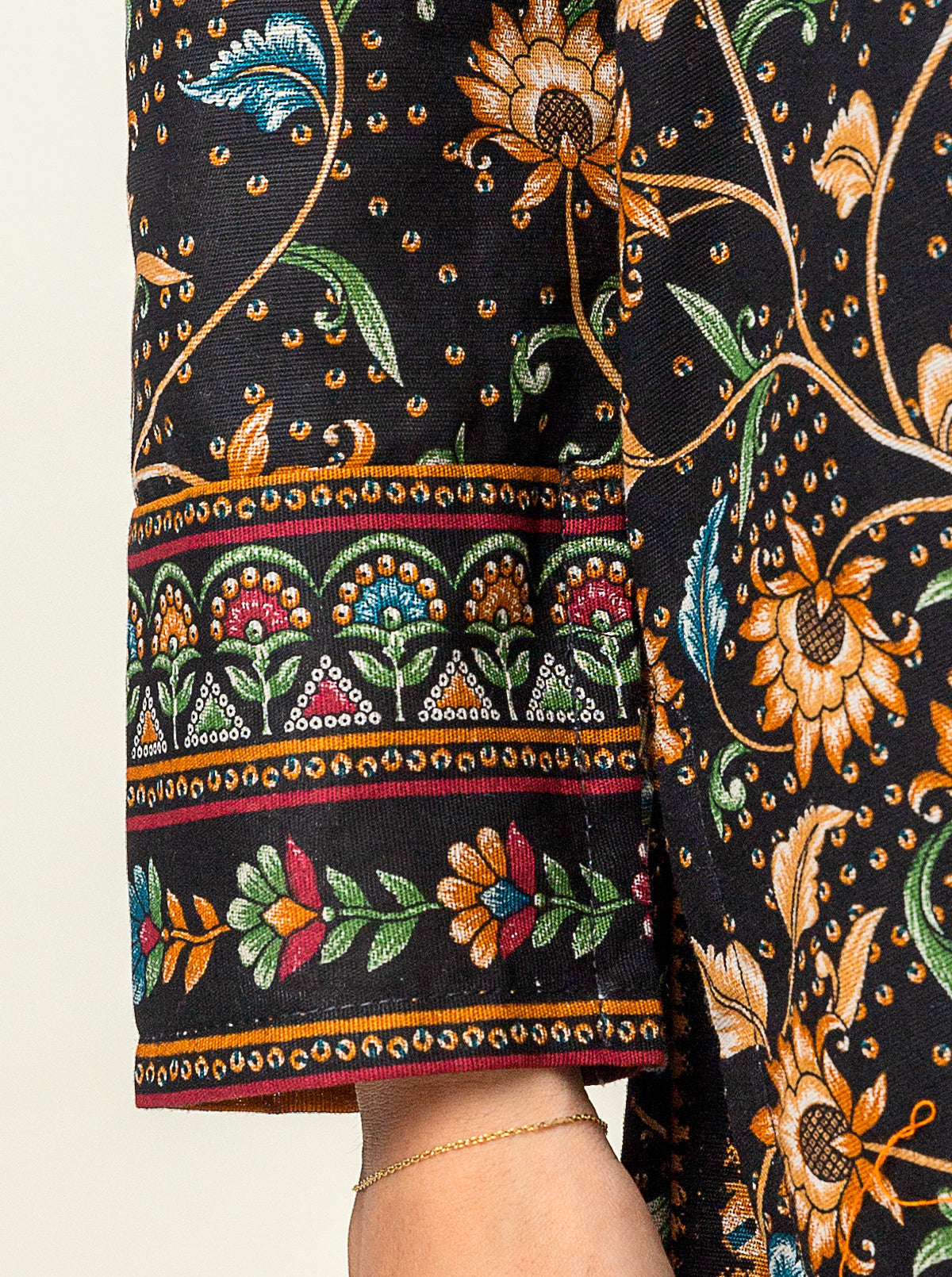 2 Piece - Printed Khaddar Suit - Parisian Night