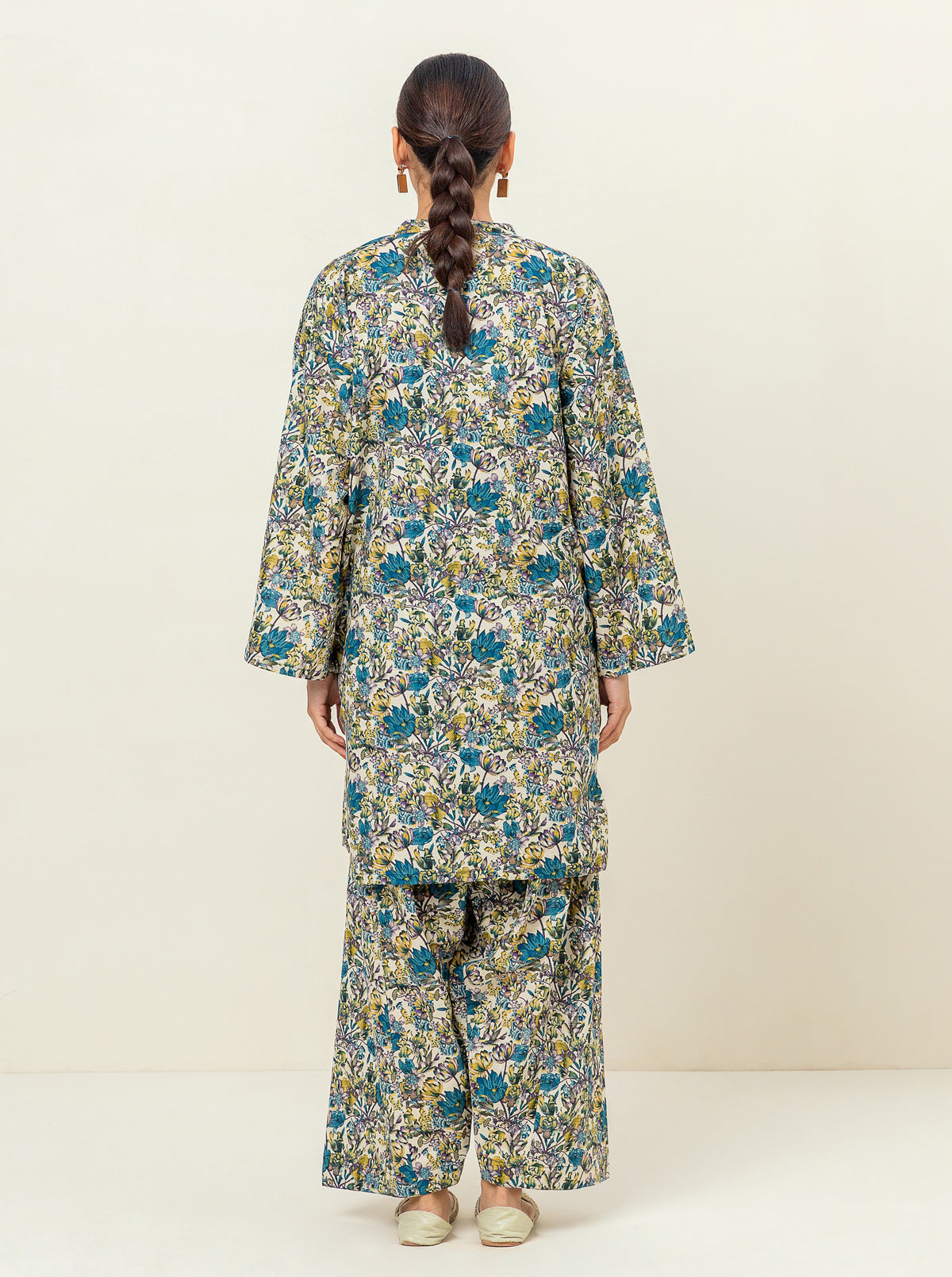 2 Piece - Printed Khaddar Suit - Botanical Beauty