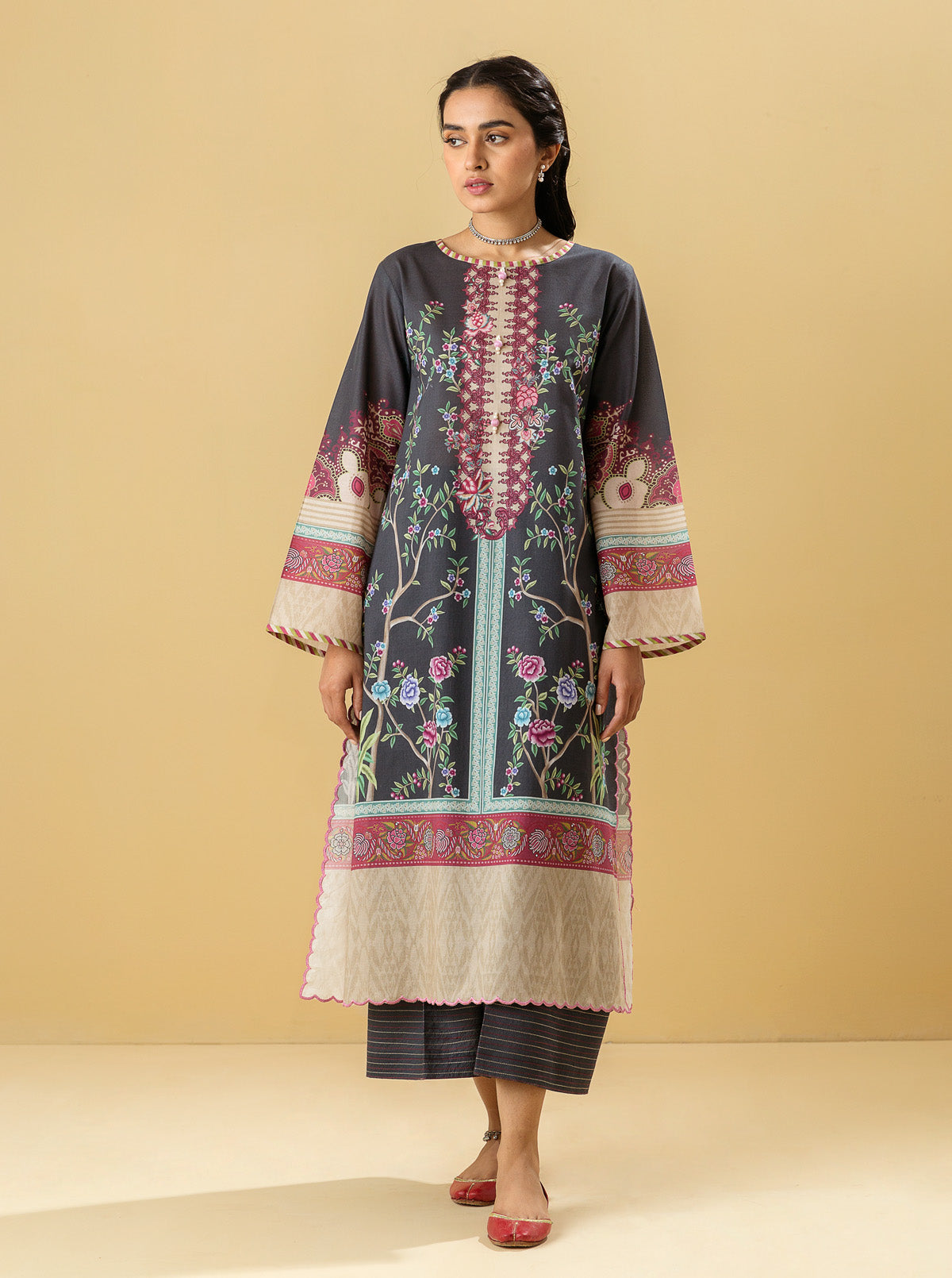 1 PIECE - PRINTED LAWN SHIRT - MAGICAL DECORMB4S22U05-MULTI-2000000196684-1PC