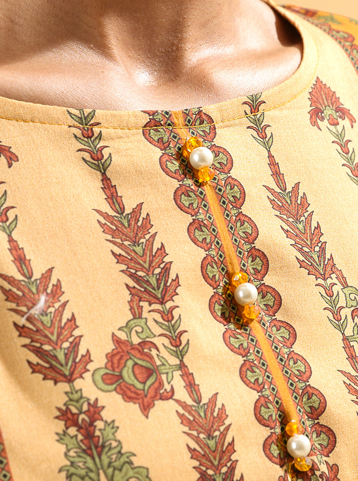 2 PIECE - PRINTED LAWN SUIT - ORIENTAL OBSESSIONMB4S22U20-YELLOW-2000000203475-2PC