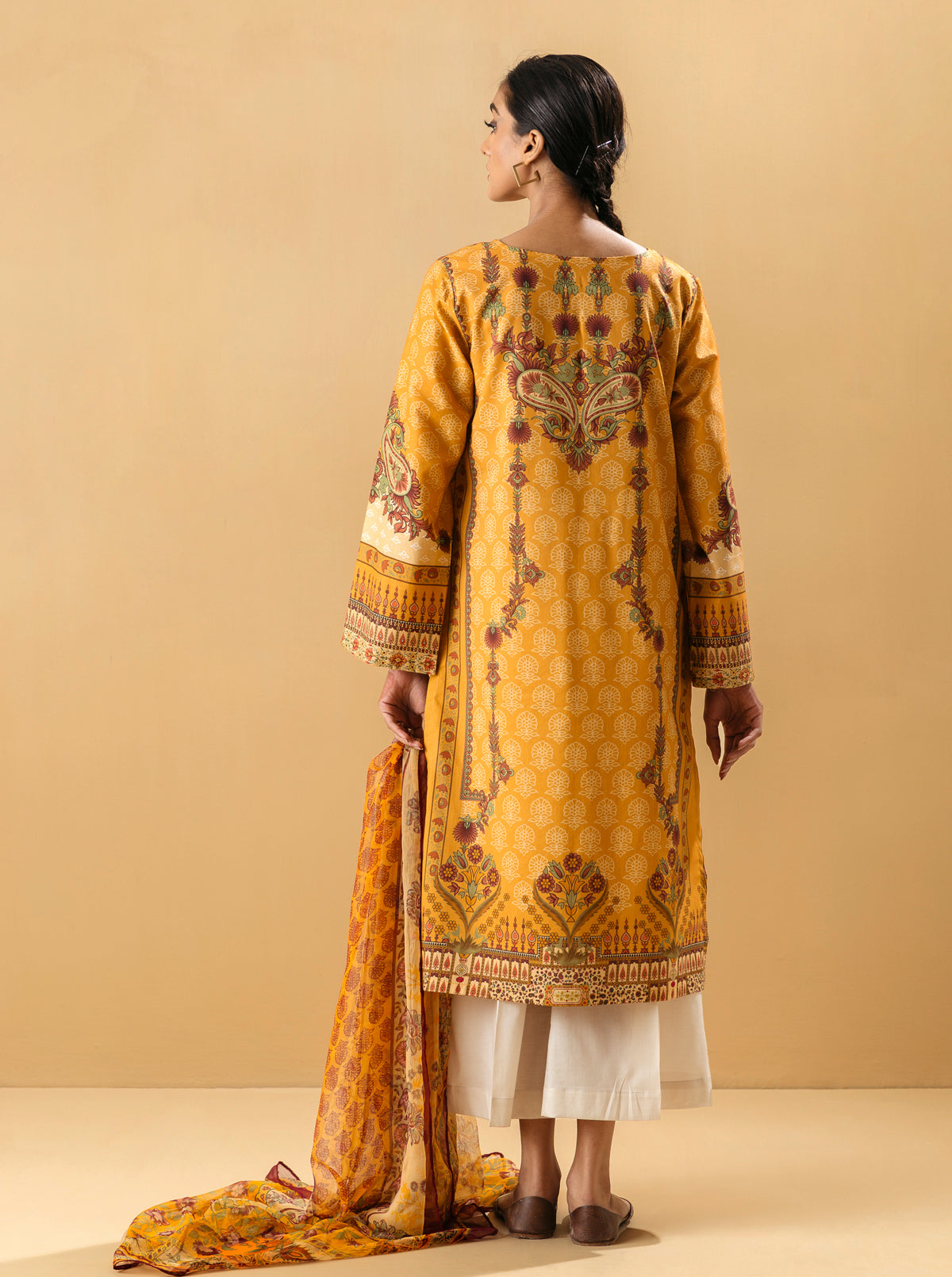 2 PIECE - PRINTED LAWN SUIT - ORIENTAL OBSESSIONMB4S22U20-YELLOW-2000000203475-2PC