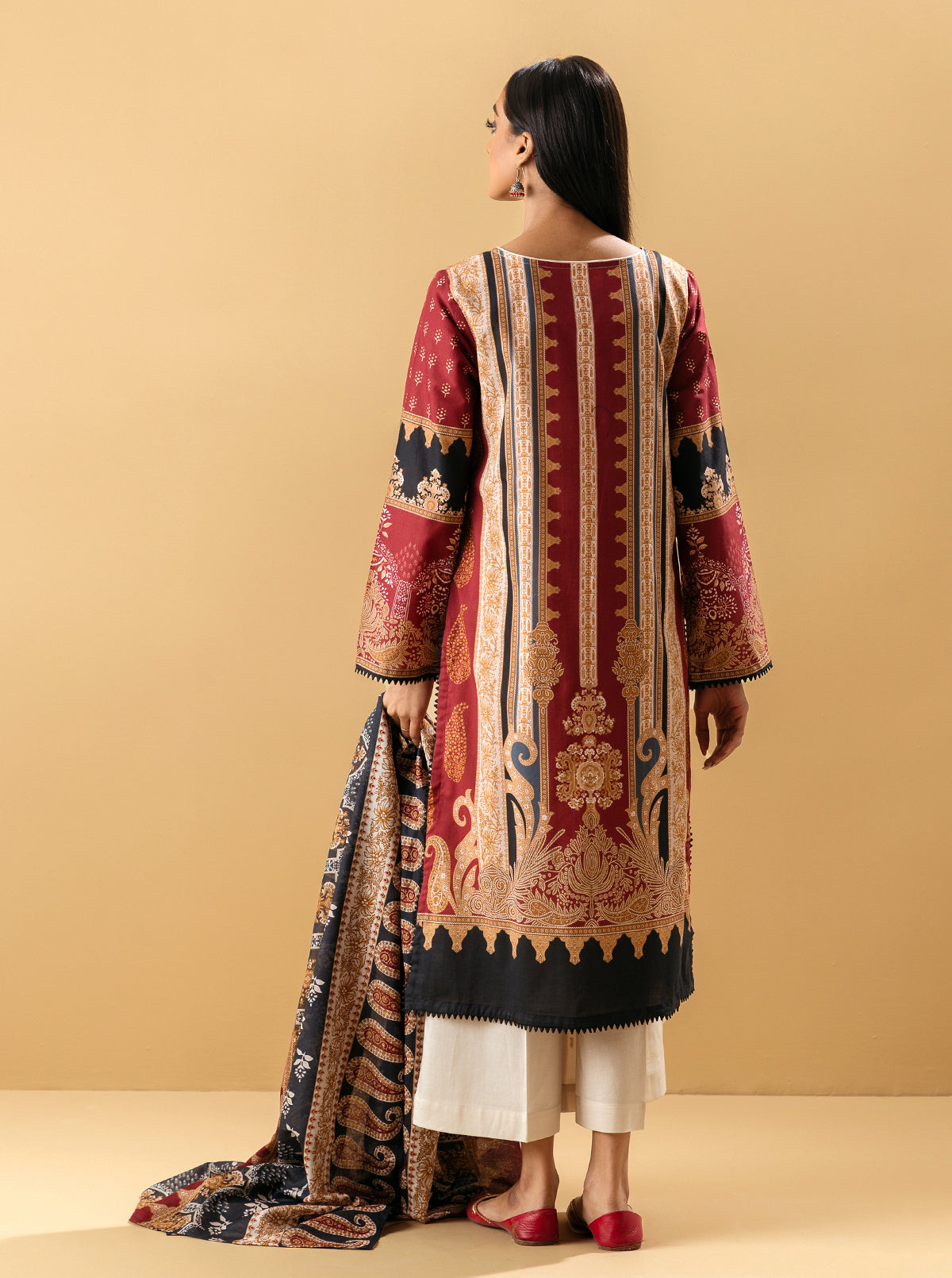 2 PIECE - PRINTED LAWN SUIT - CRIMSON PAISLEYMB4S22U24-MAROON-2000000204096-2PC