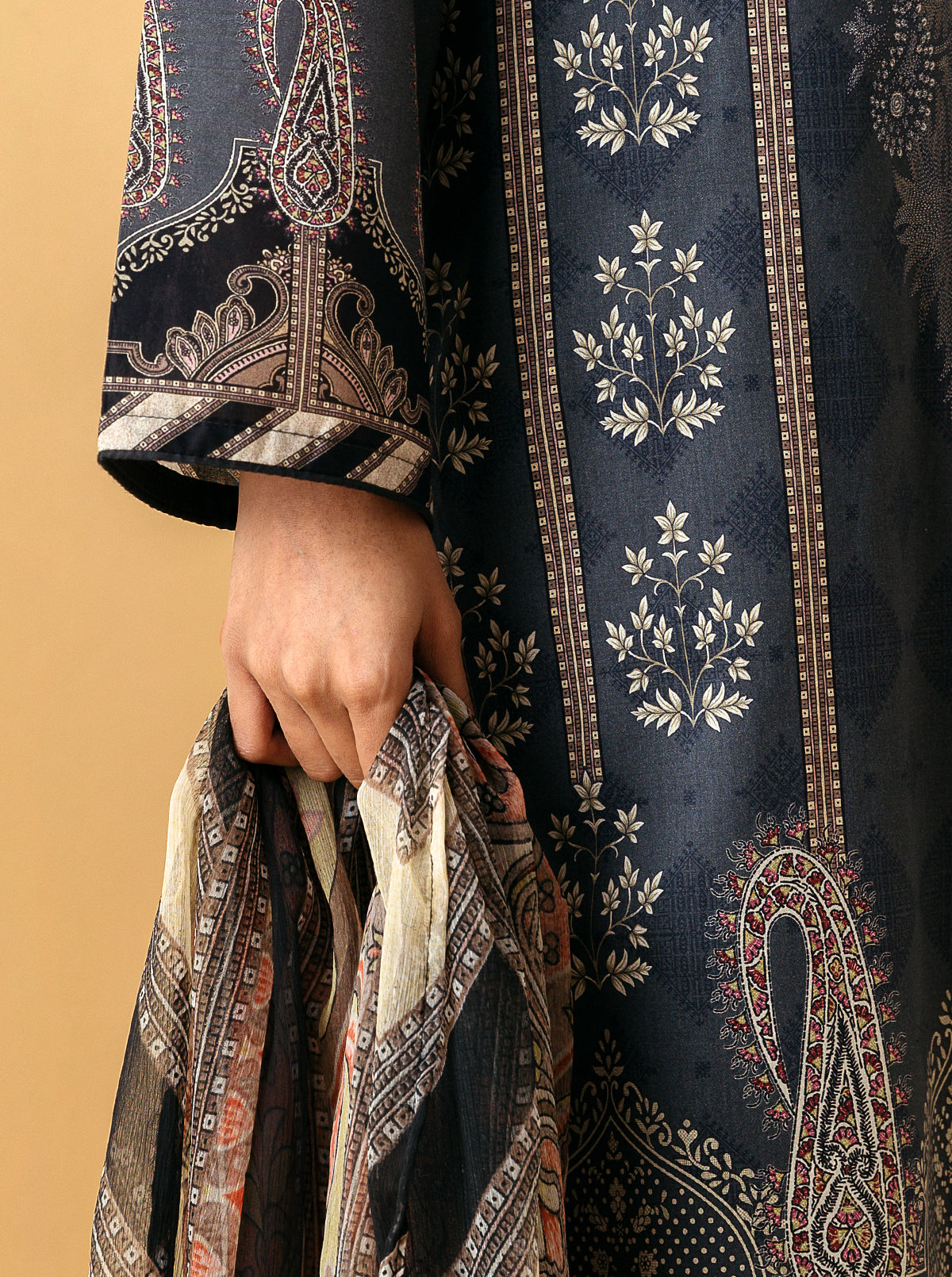 3 PIECE - PRINTED LAWN SUIT - BLUE HORIZONMB4S22U47-GRAY-2000000204102-3PC