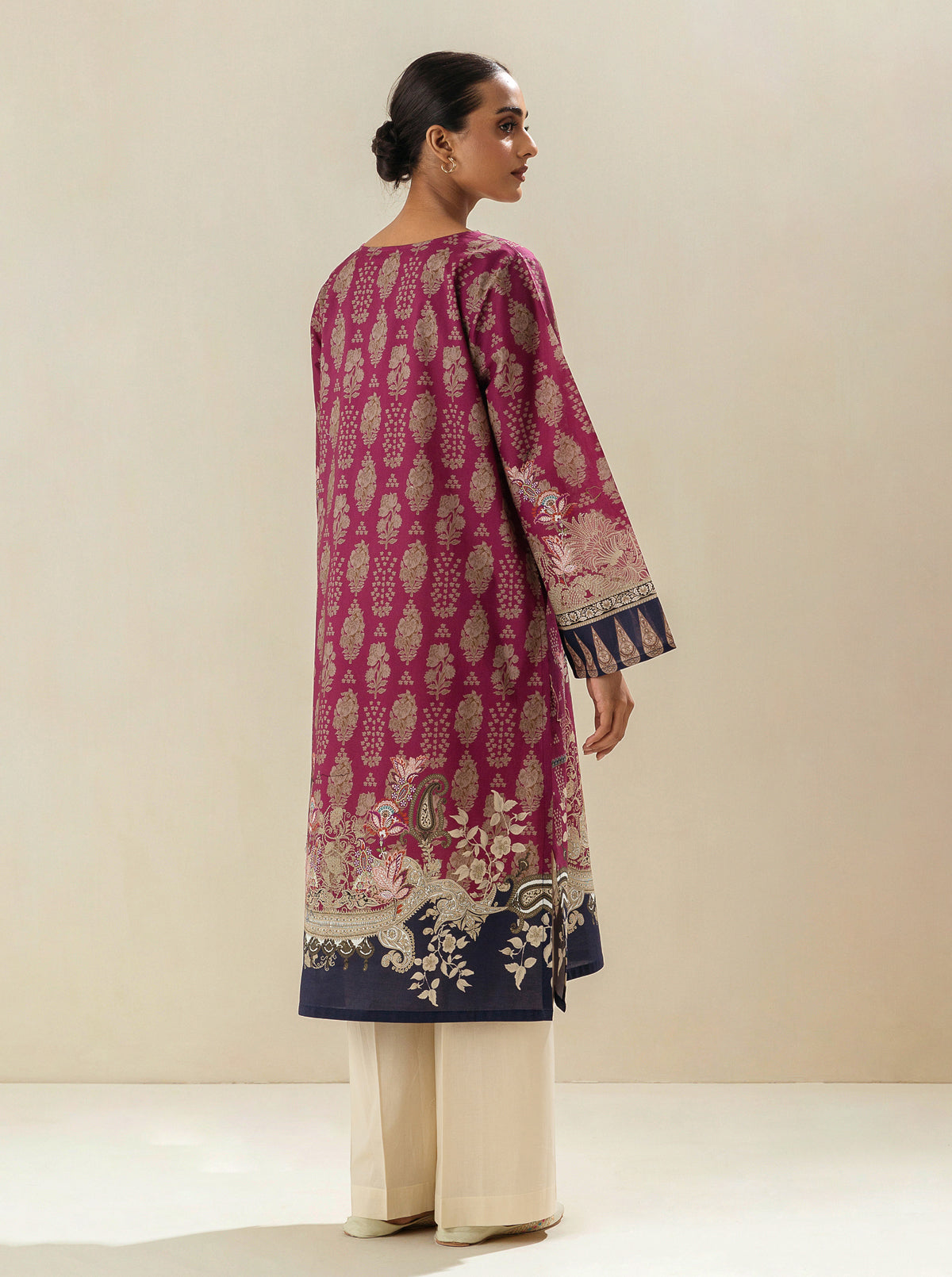 1 PIECE - PRINTED LAWN SHIRT - GRAPE FLAMBZ