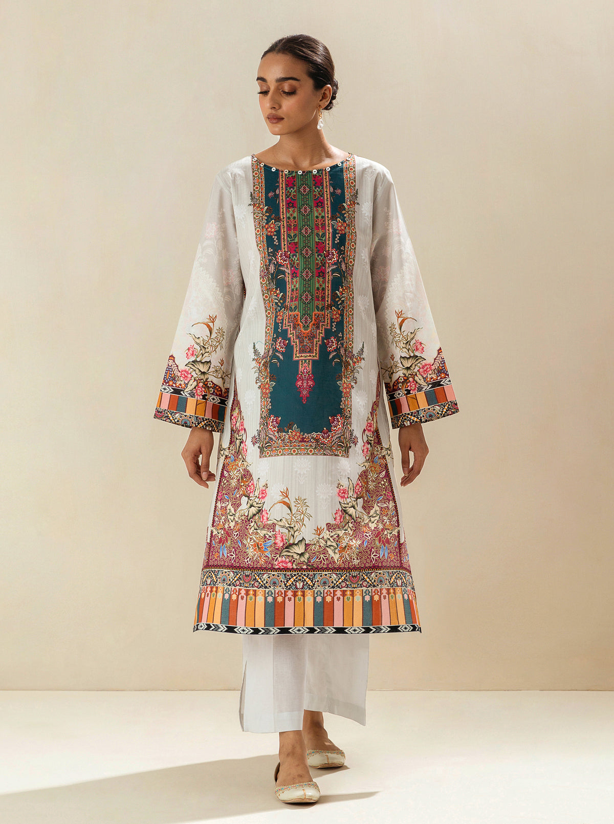 1 PIECE - PRINTED LAWN SHIRT - LAPIS ANATOMY