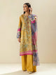 3 Piece - Embroidered Lawn Suit - Honey Gold