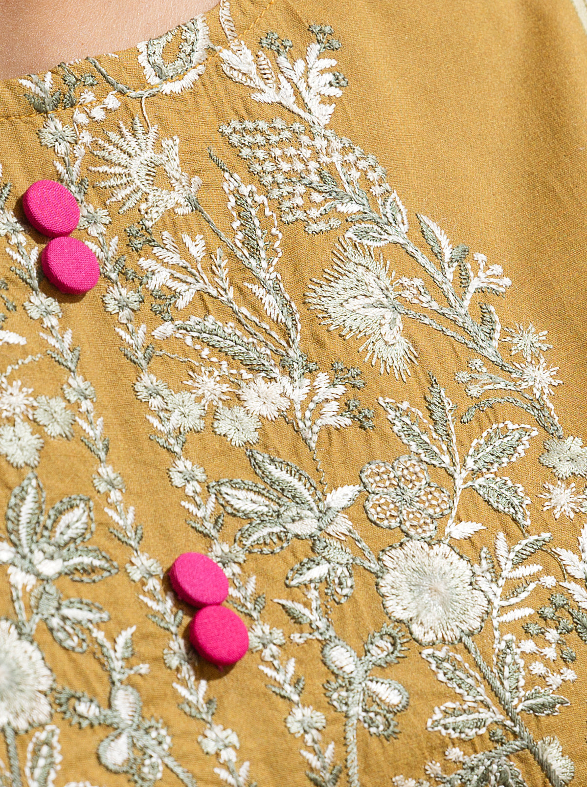 3 Piece - Embroidered Lawn Suit - Honey Gold