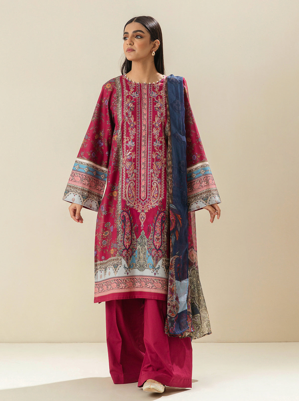 3 Piece - Embroidered Lawn Suit - Granita Spring