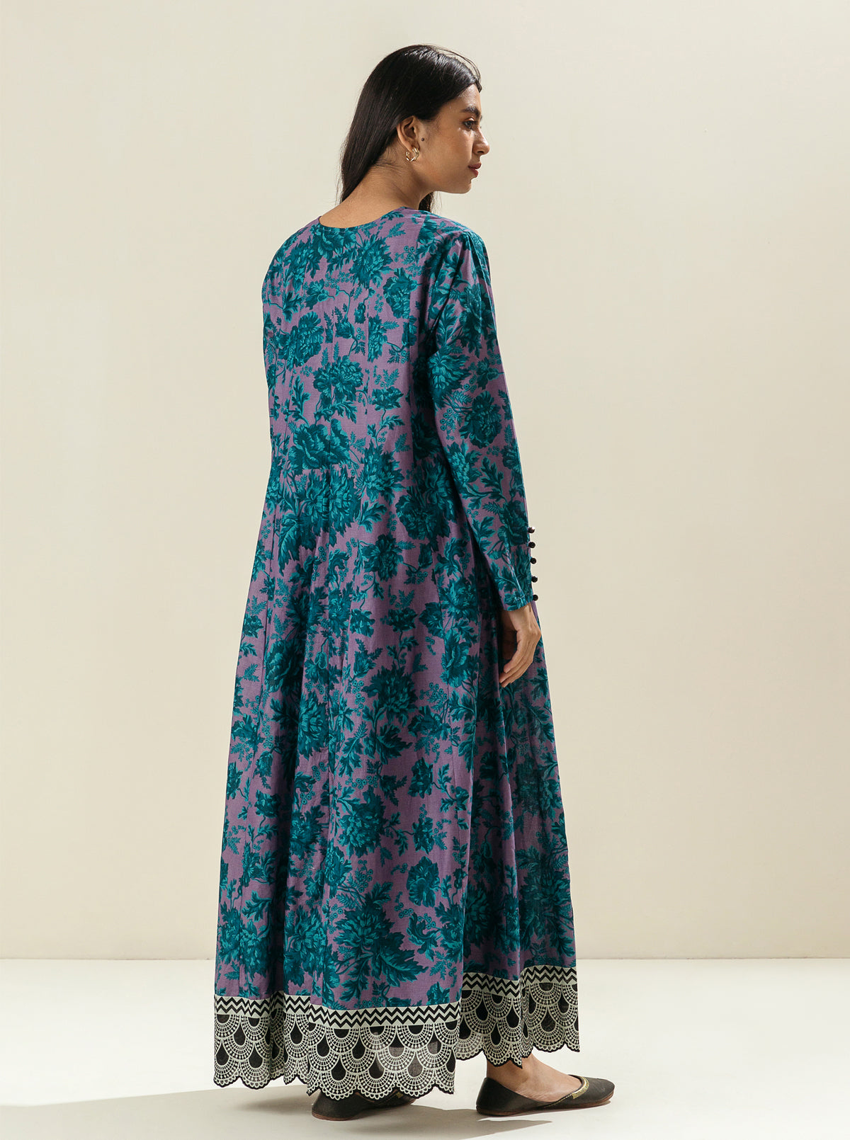 1 PIECE - PRINTED LAWN SHIRT - MAUVE SKY