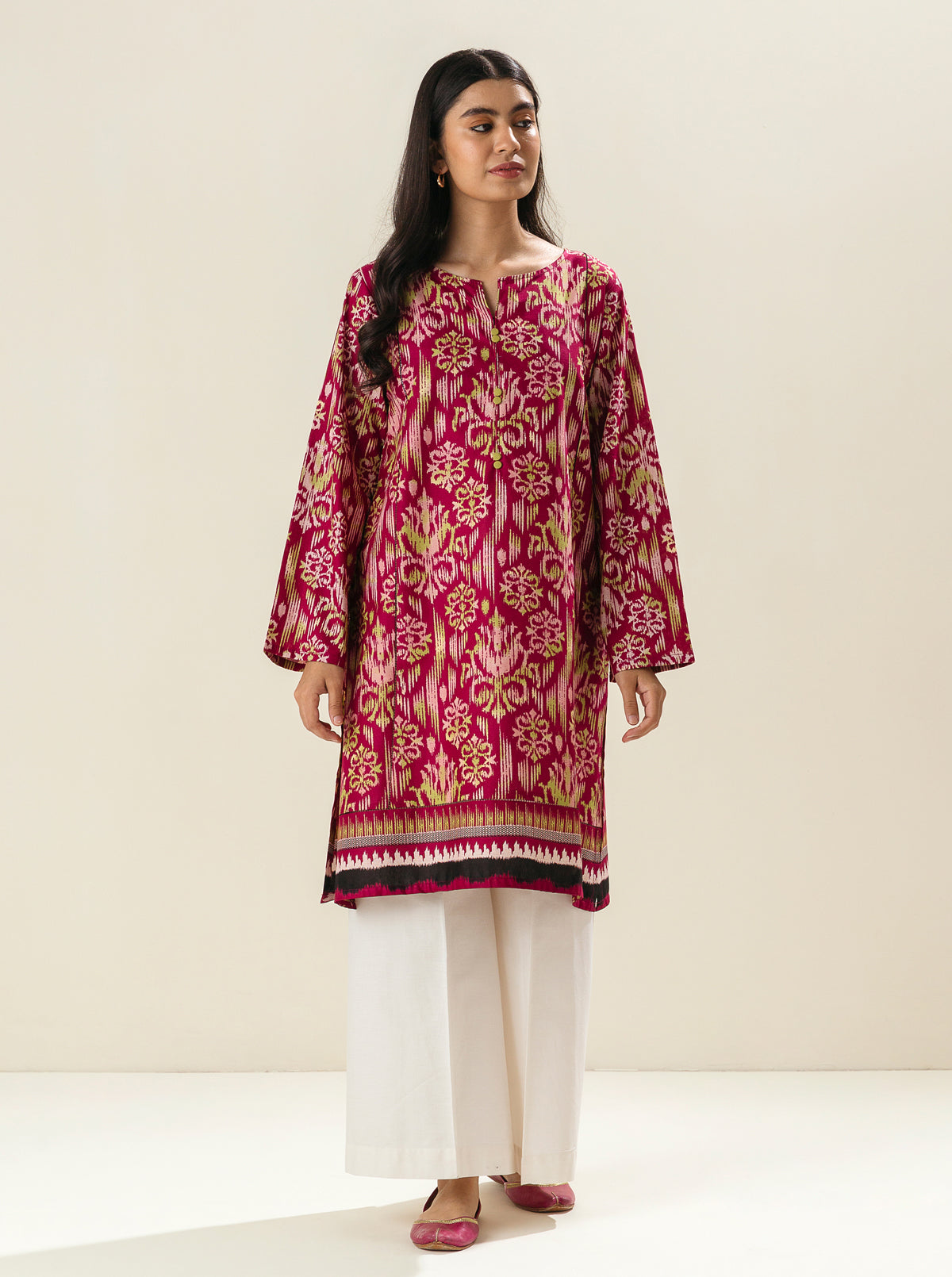 1 PIECE - PRINTED LAWN SHIRT - LOVEBIRDS NEST