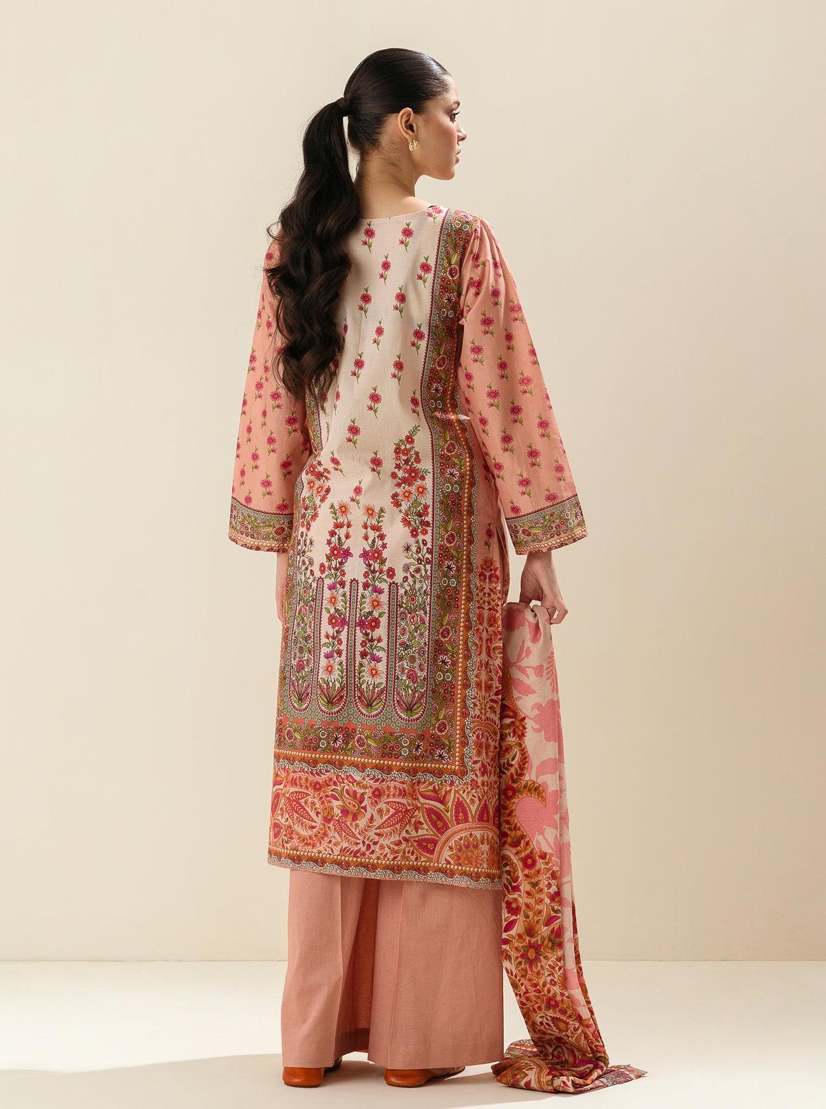 3 Piece - Printed Lawn Suit - Rose Of Sharon