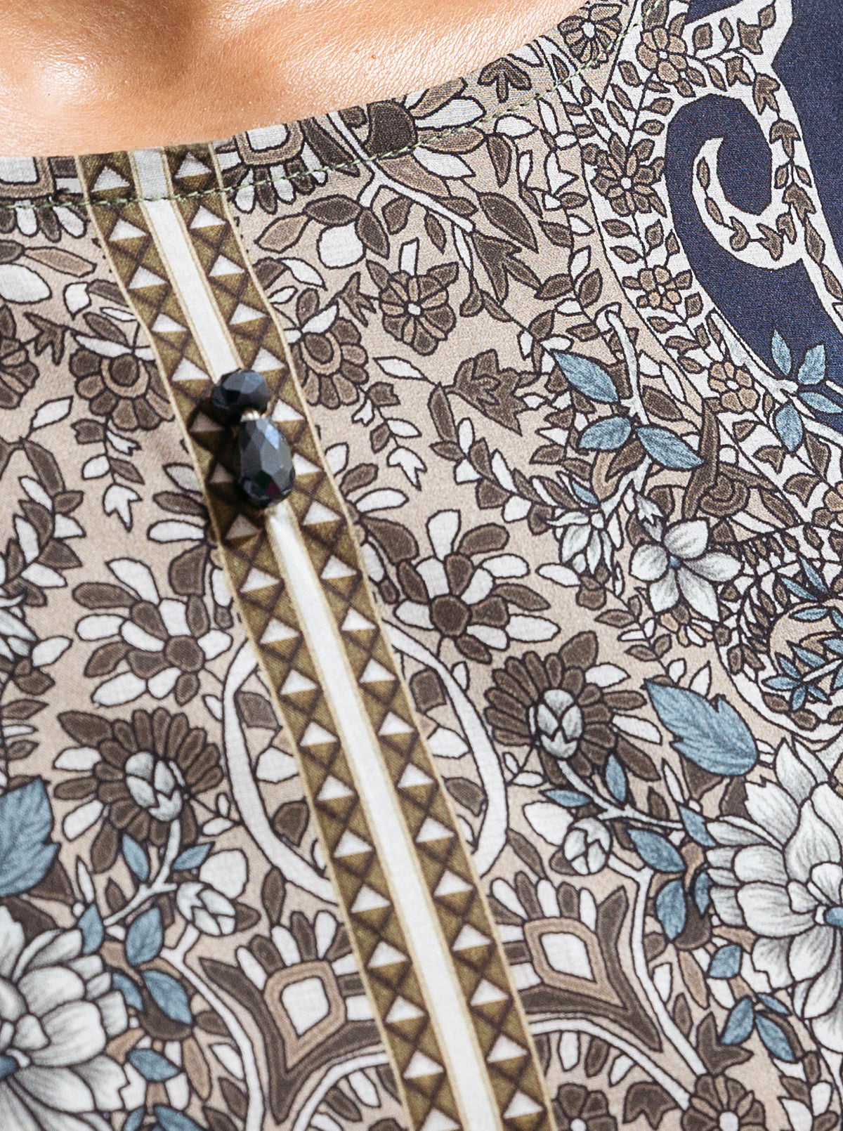 1 PIECE - PRINTED LAWN SHIRT - MIDNIGHT NAVY