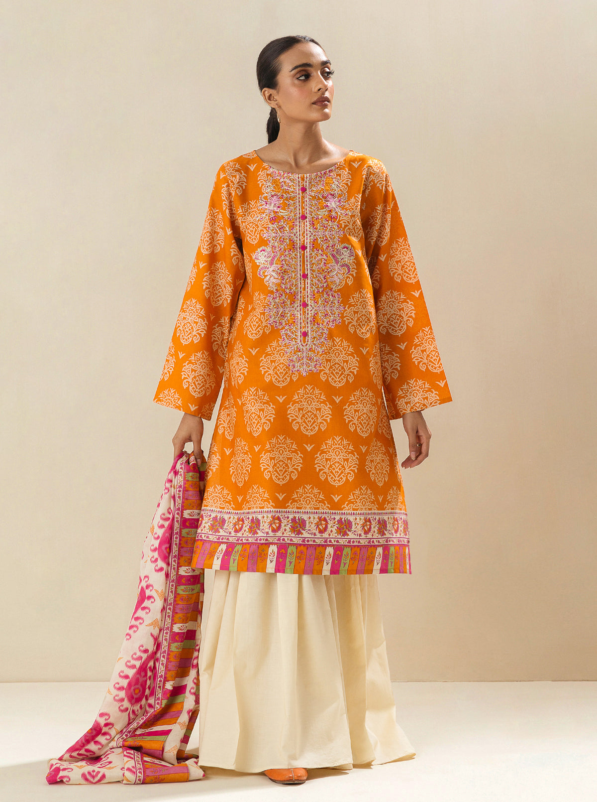 2 Piece - Embroidered Lawn Suit - Mandarin Cloud