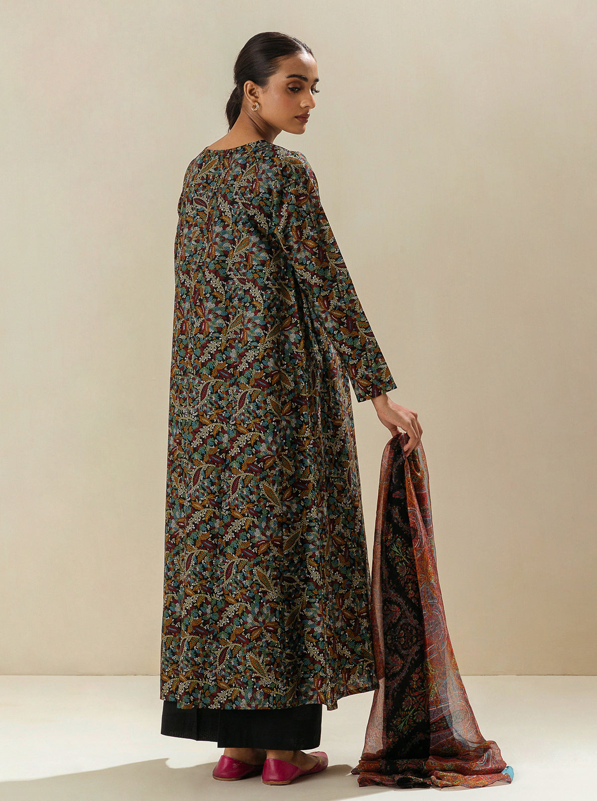 2 Piece - Printed Lawn Suit - Queen Of Night