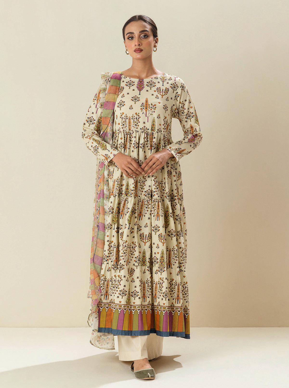 2 Piece - Printed Lawn Suit - Fragrant Foliage (Unstitched)