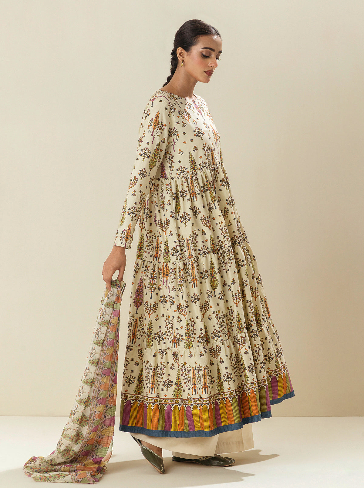 2 Piece - Printed Lawn Suit - Fragrant Foliage (Unstitched)
