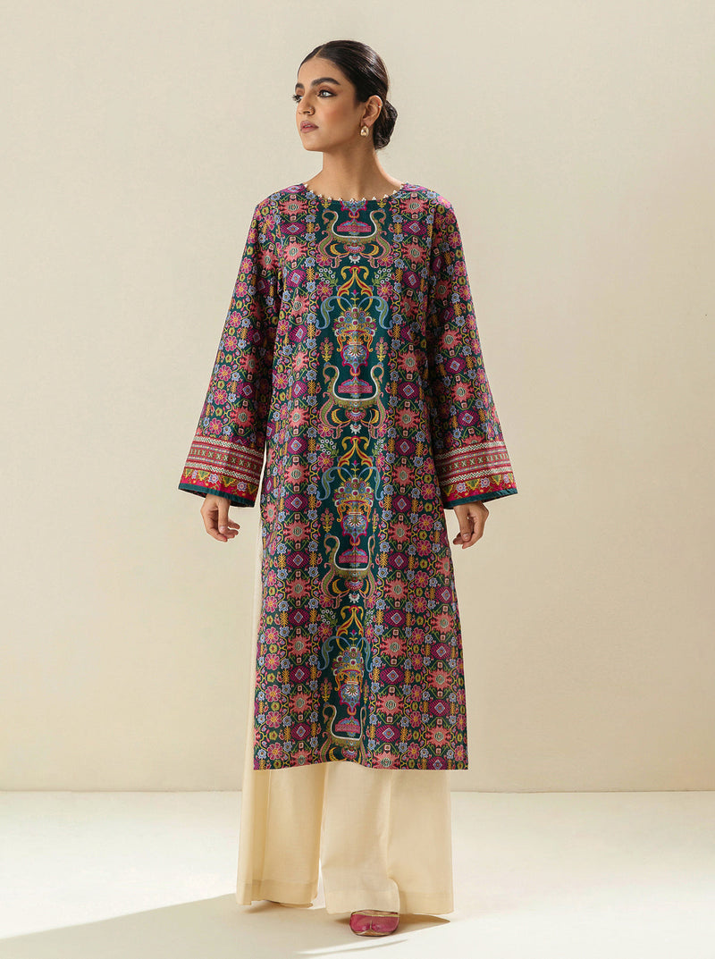 1 Piece - Printed Lawn Shirt - Maritime Moon