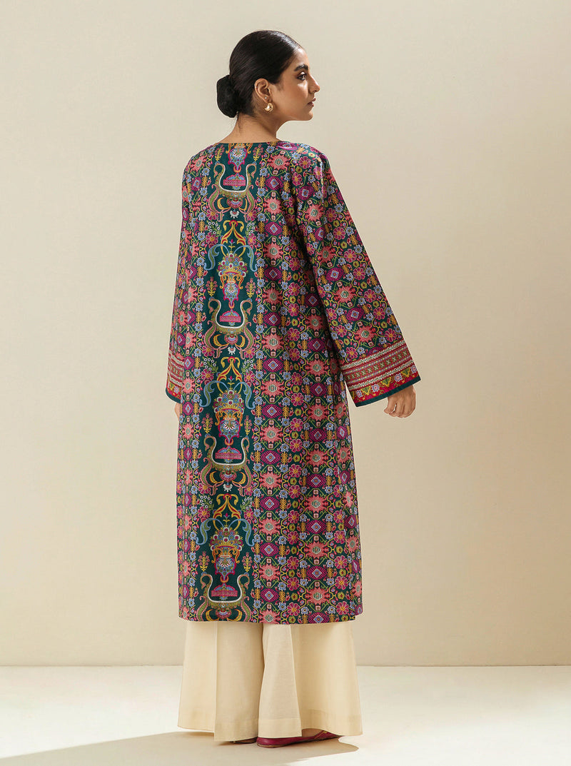 1 Piece - Printed Lawn Shirt - Maritime Moon