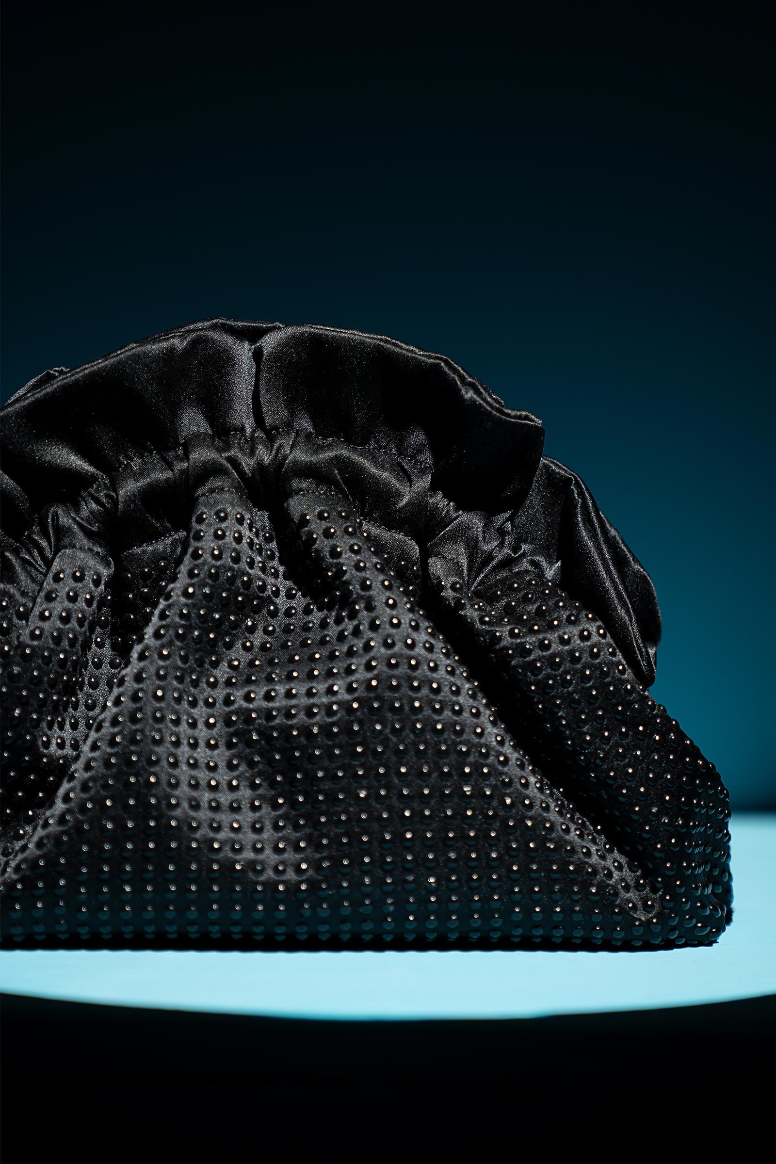 Ruched Pearl Clutch