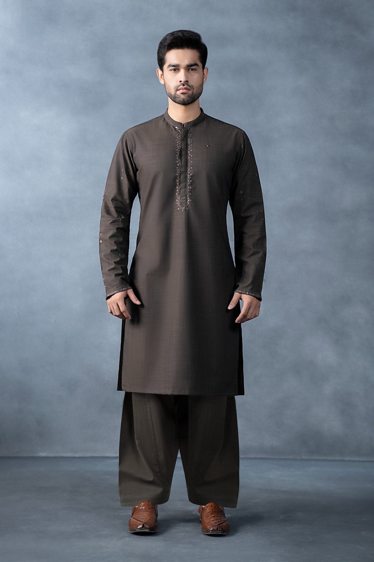 2 Piece Blended Khaddar Suit