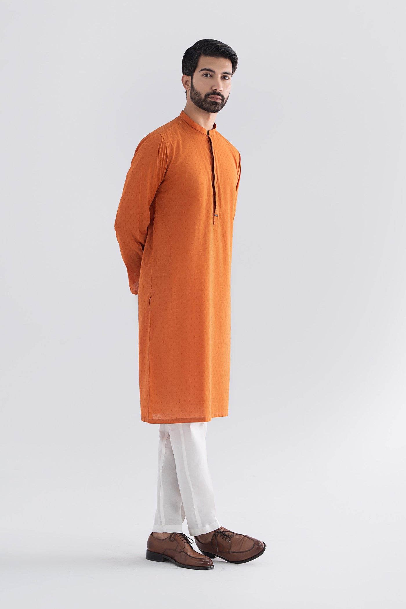 Embroidered Jacquard Kurta