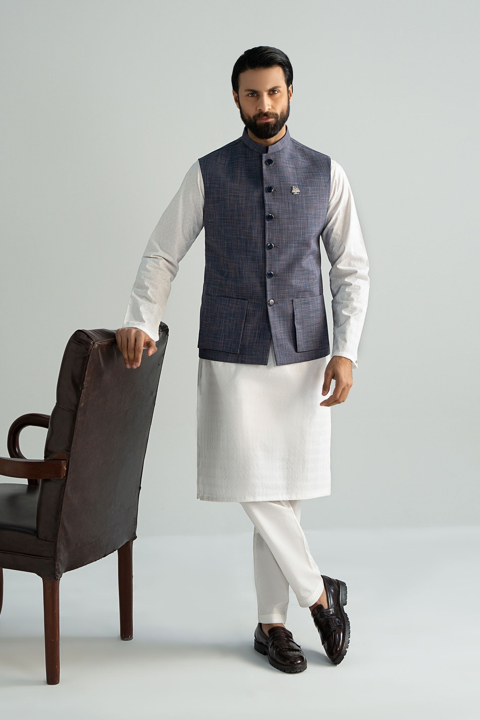 Blended Indigo Waistcoat
