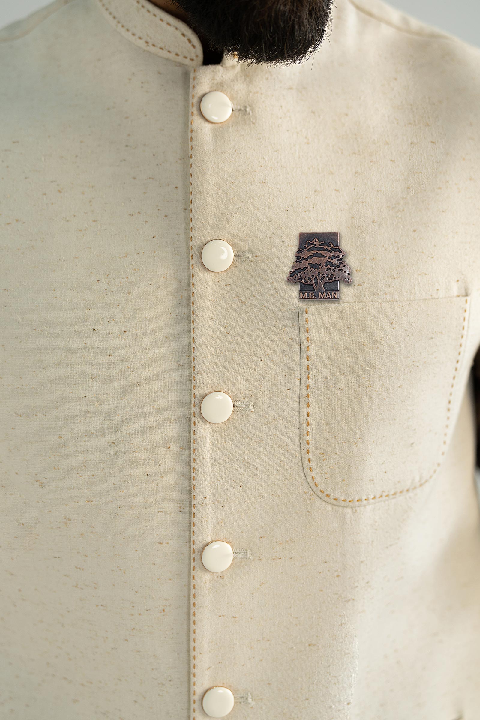 Natural Karandi Waistcoat