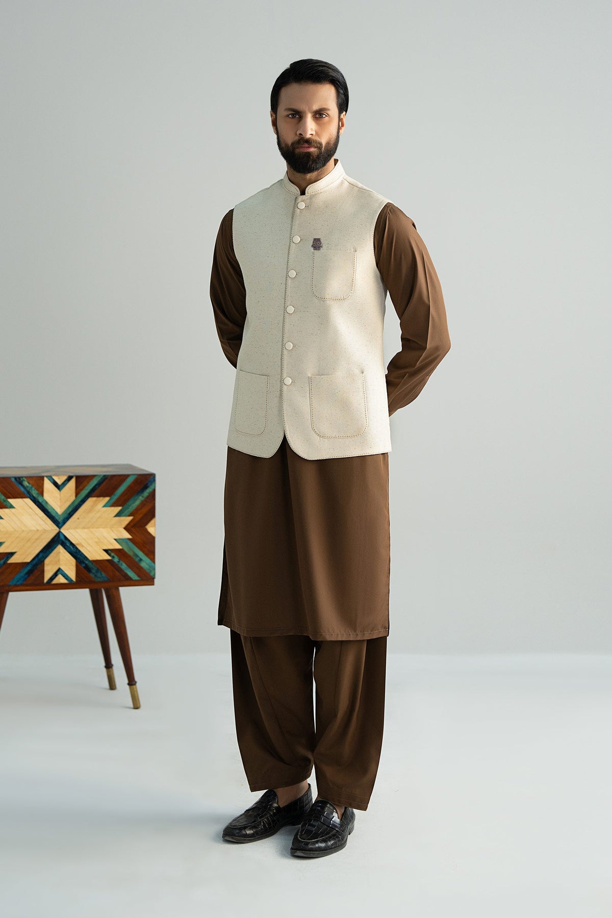 Natural Karandi Waistcoat