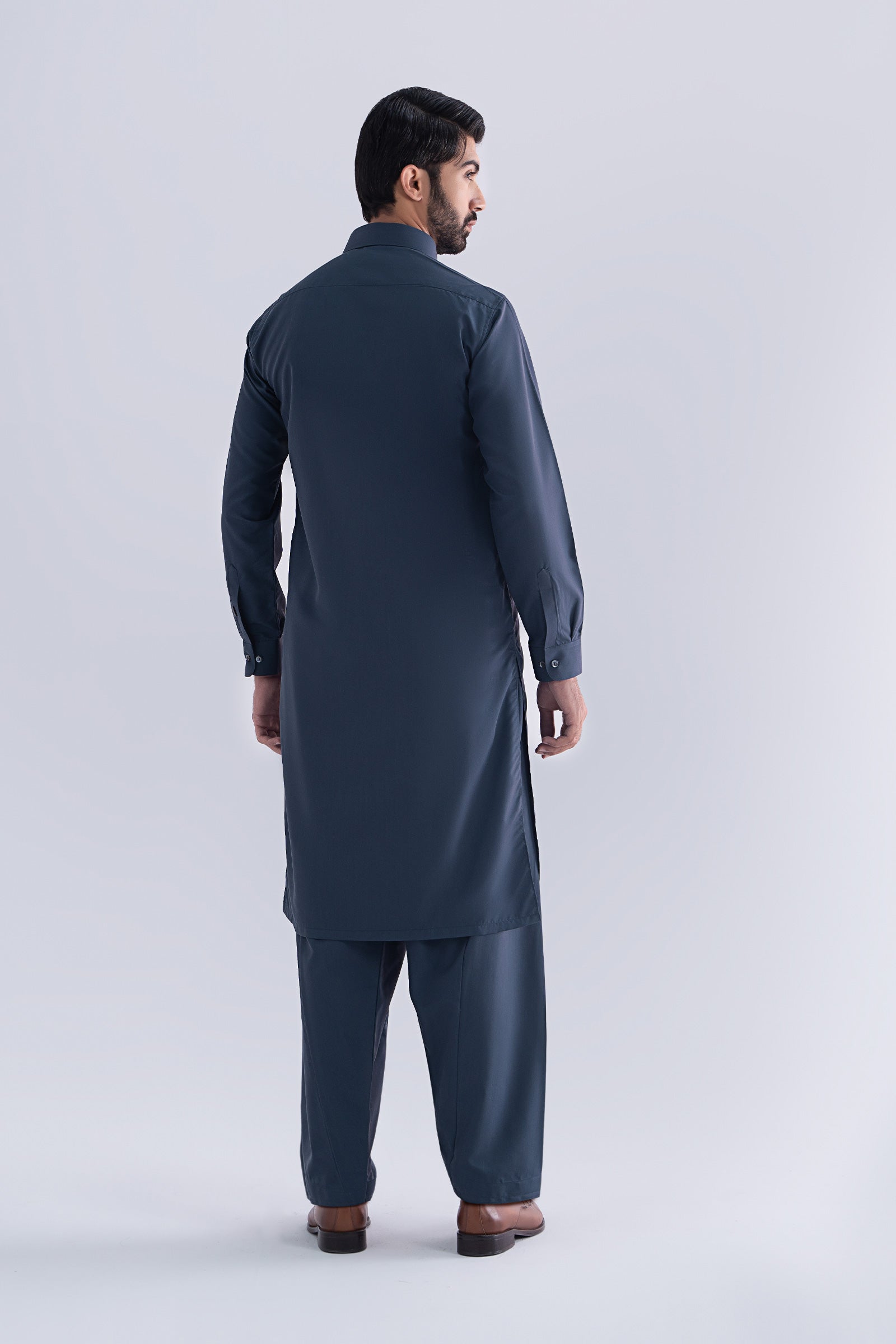 2 Piece Embroidered Blended Suit