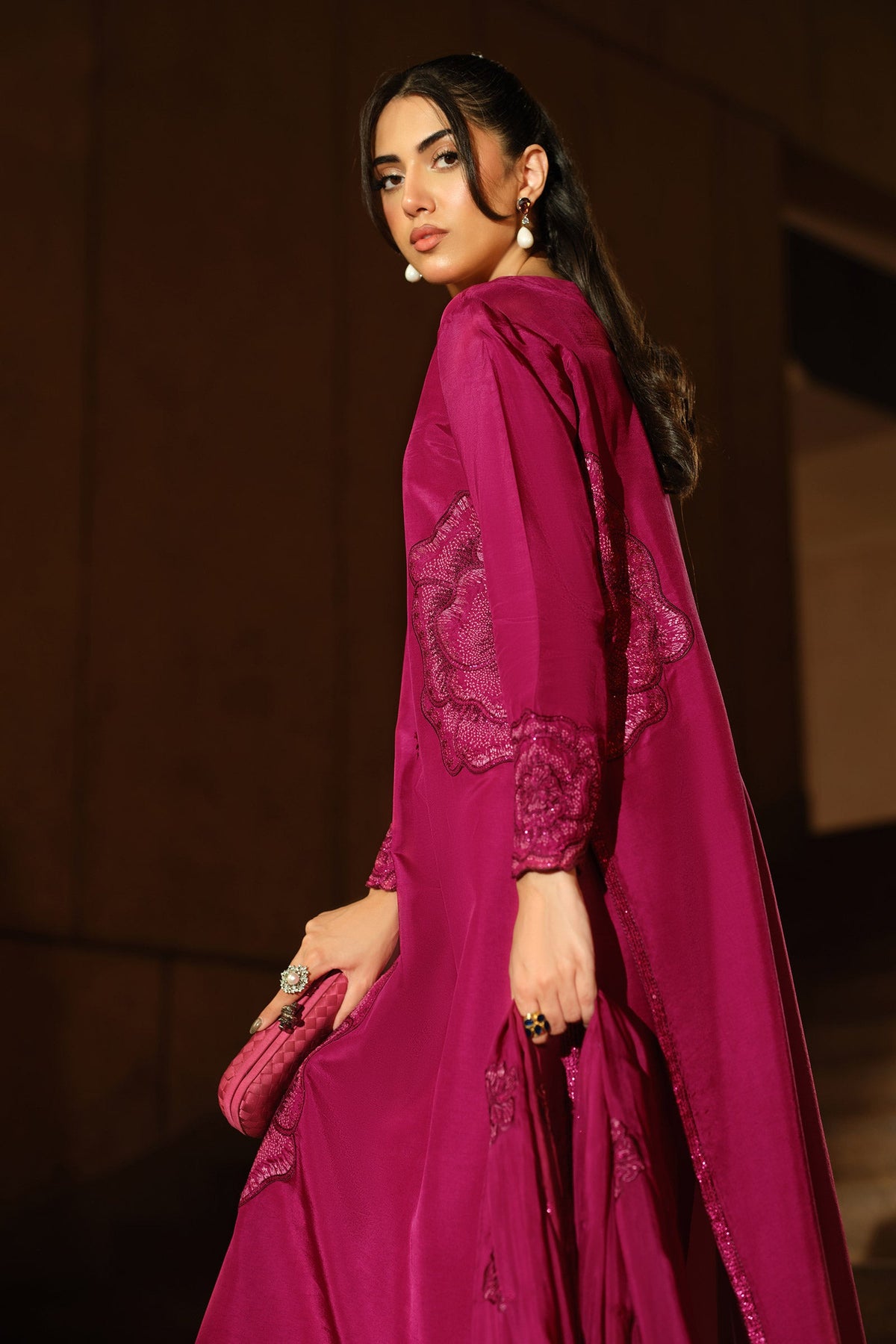 3 Piece Embroidered Tissue Silk Suit