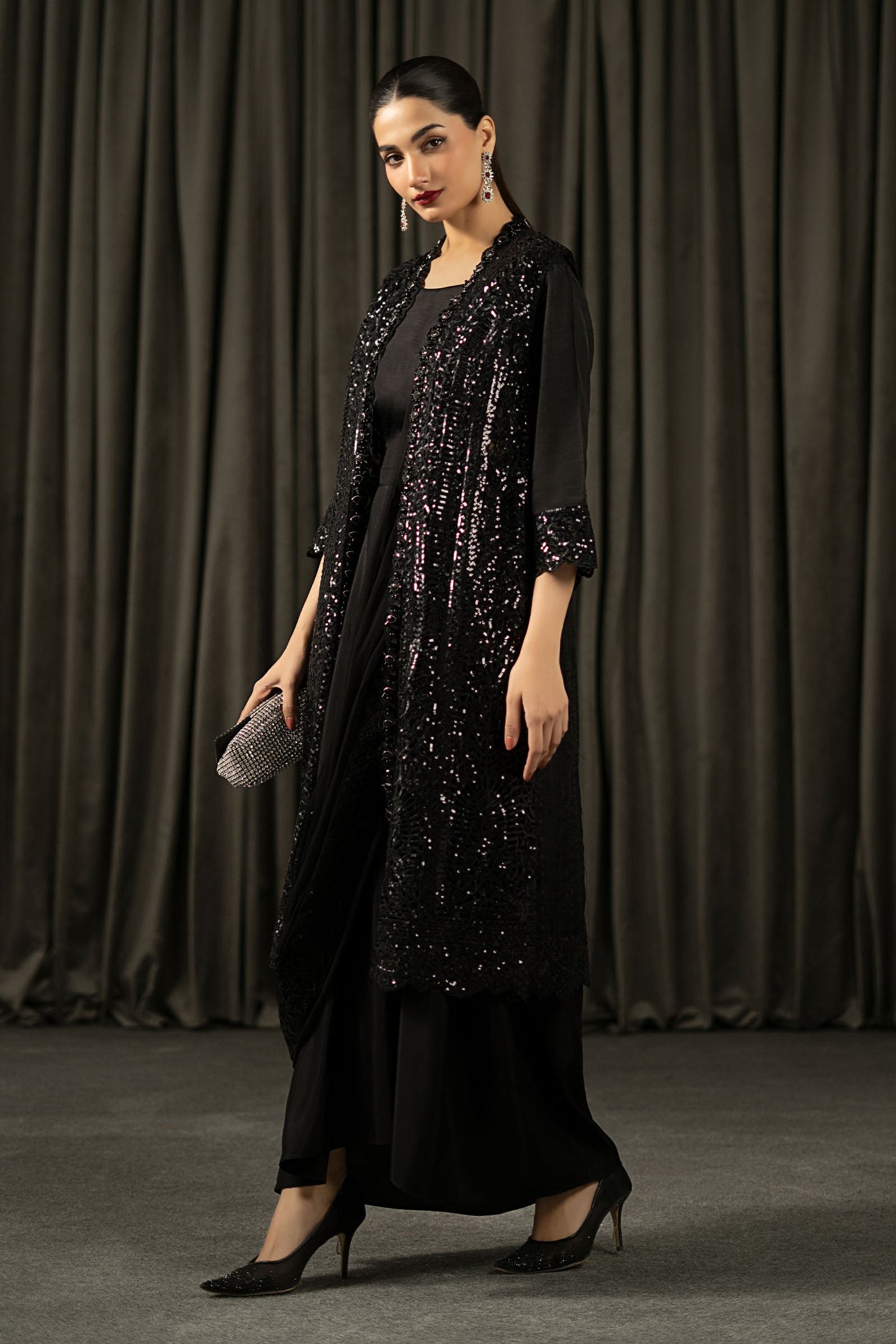 3 Piece Embroidered Organza Suit