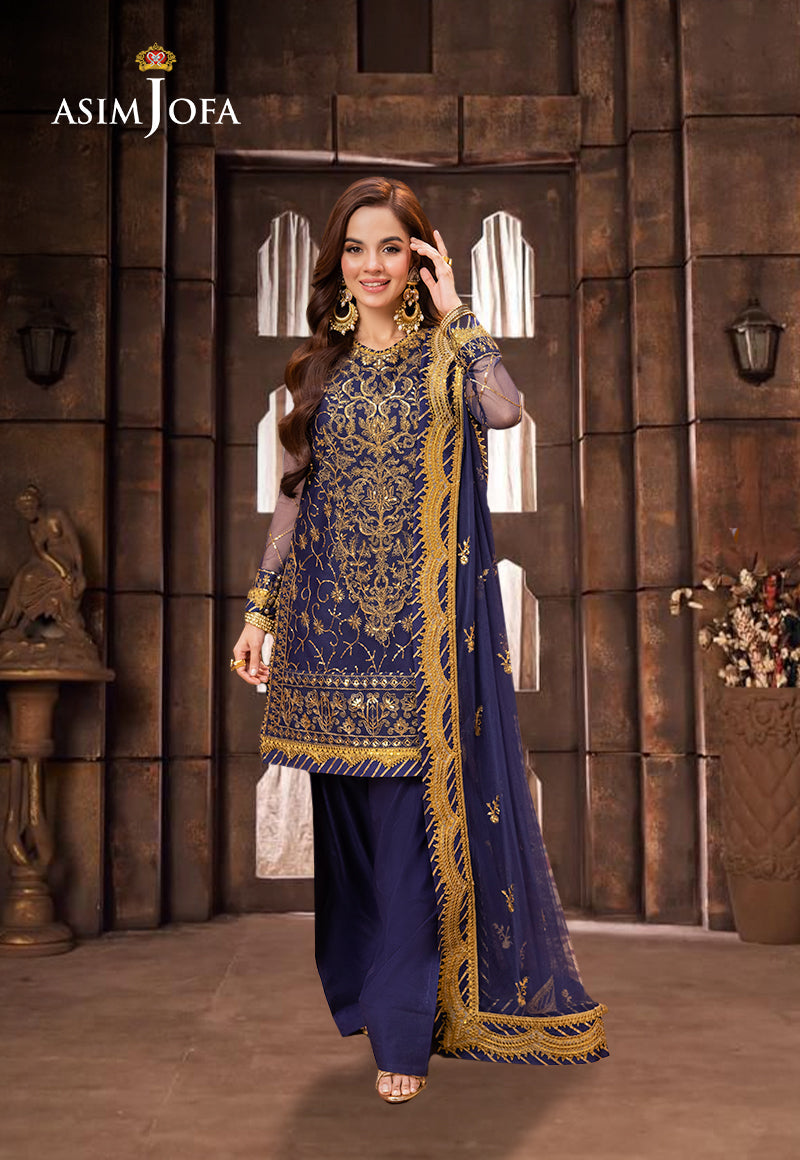 AJULD-01 Embroidered Chiffon Unstitched 3 Pcs
