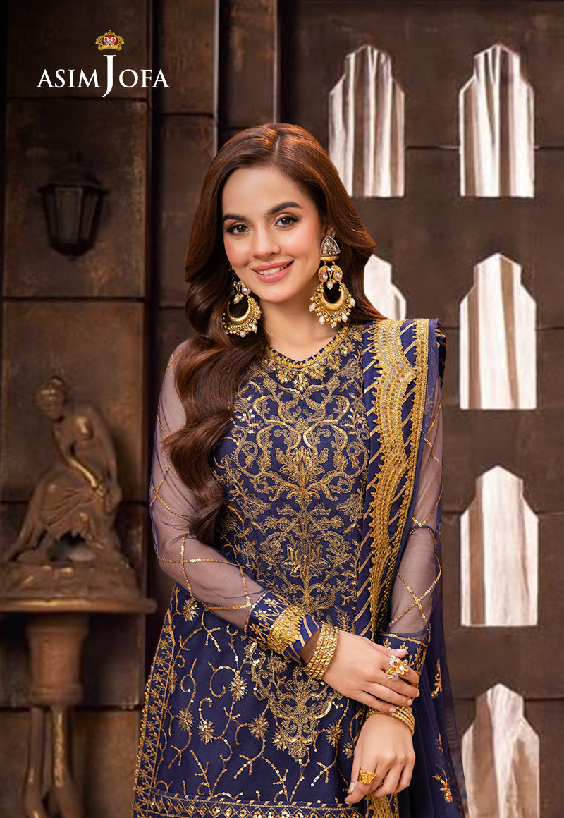 AJULD-01 Embroidered Chiffon Unstitched 3 Pcs