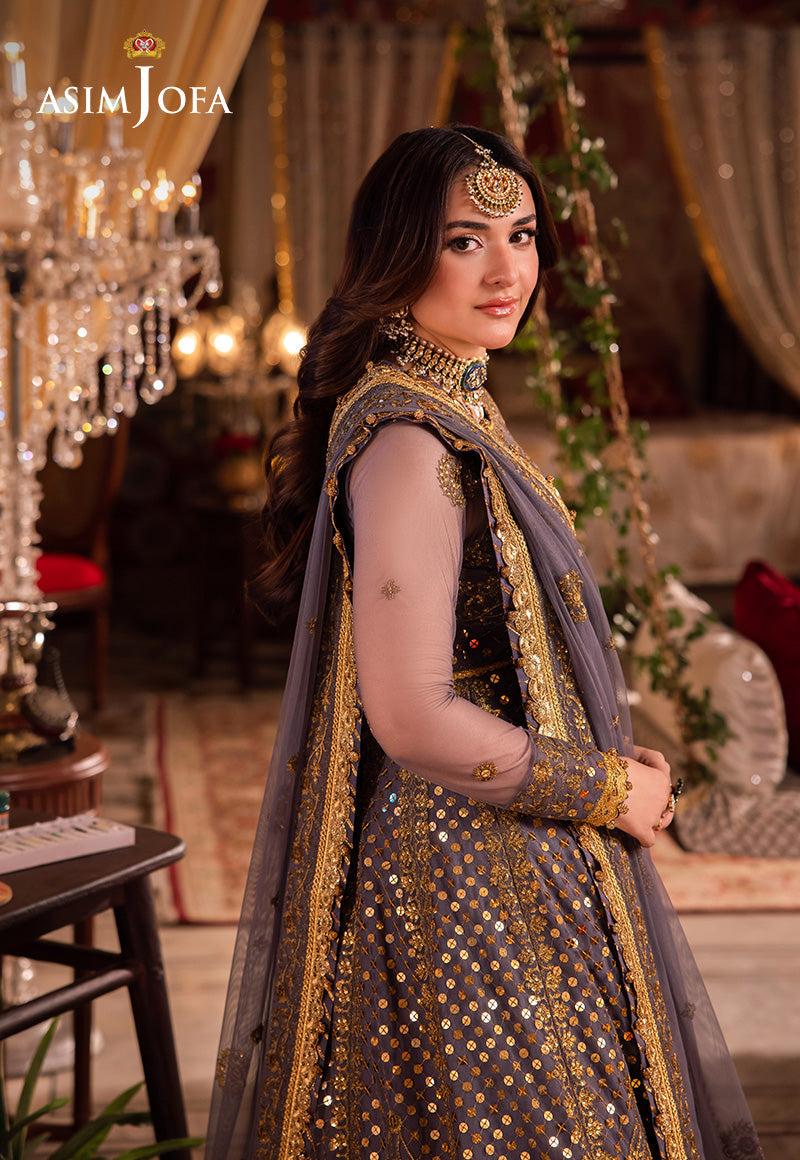 Ajcrp-10 Embroidered Net Stitched 3 Pcs