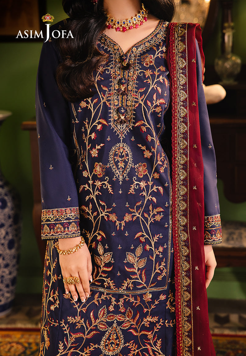 AJLP-02 EMBROIDERED TWISTED LAWN 3PCS