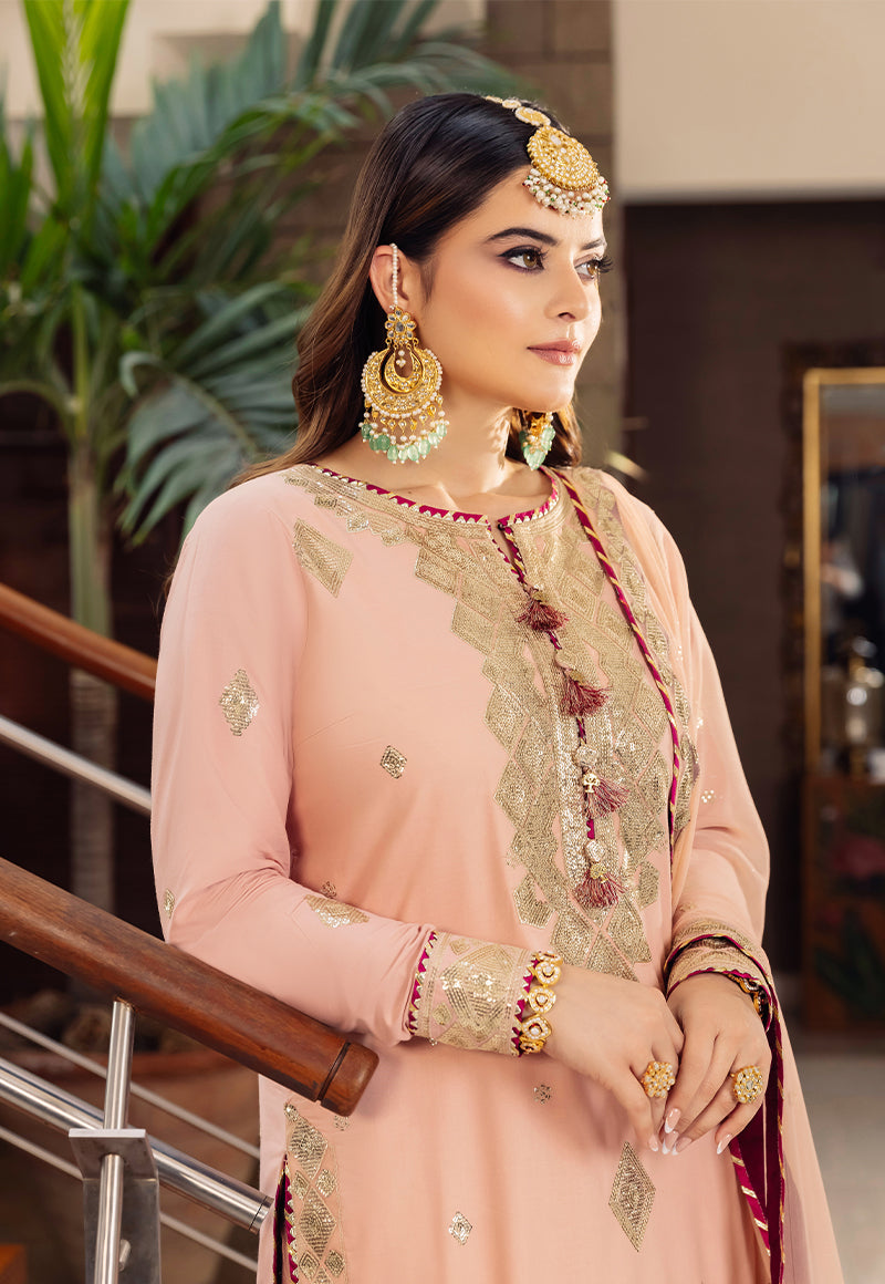 AJSM-50 EMBROIDERED POLY LAWN 3 PCS