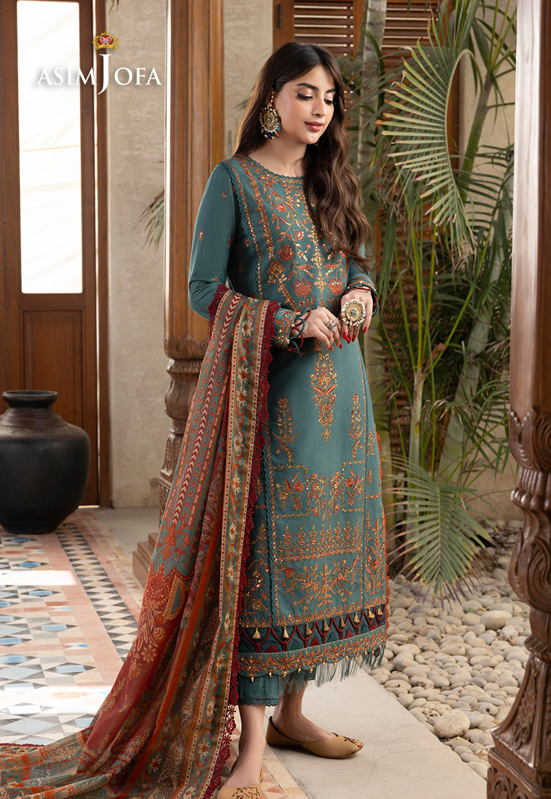AJRW-32 DESIGNERS STITCHED EMBROIDERED PREMIUM WINTER COTTON 3 PCS