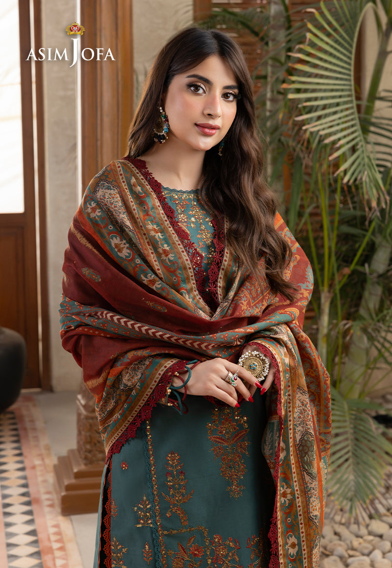 AJRW-32 DESIGNERS STITCHED EMBROIDERED PREMIUM WINTER COTTON 3 PCS
