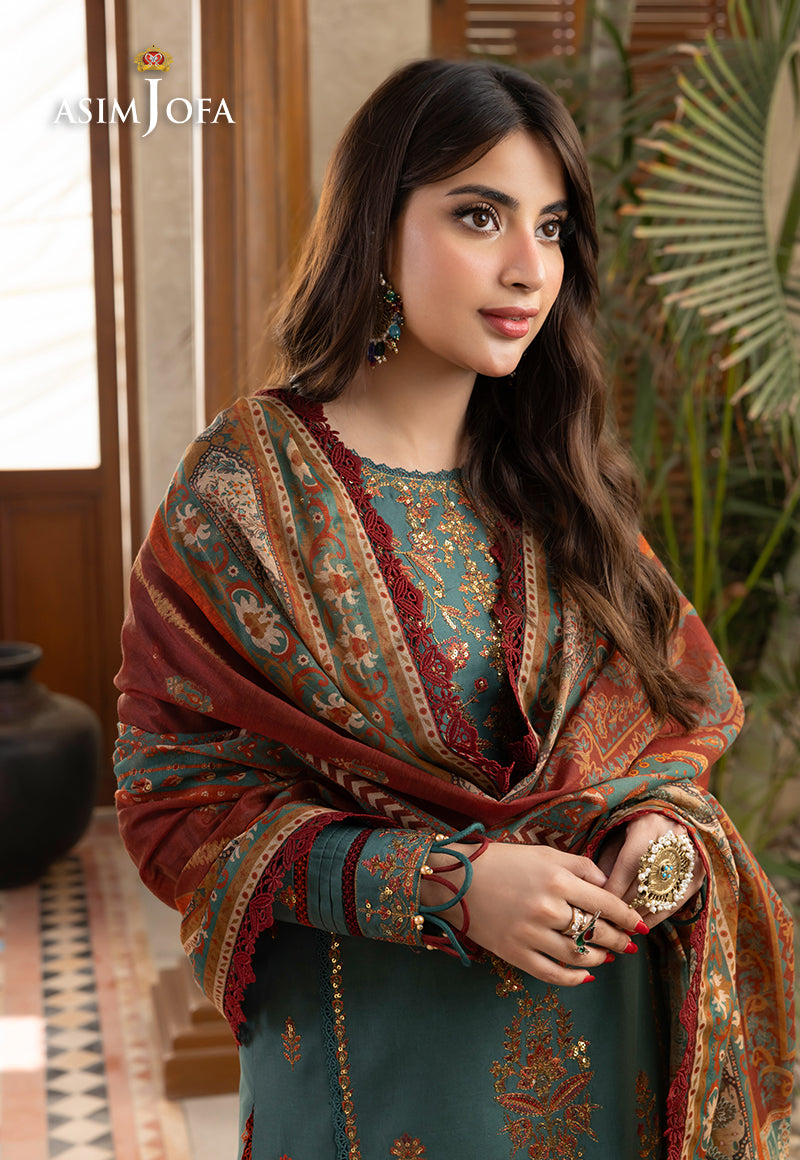 AJRW-32 DESIGNERS STITCHED EMBROIDERED PREMIUM WINTER COTTON 3 PCS