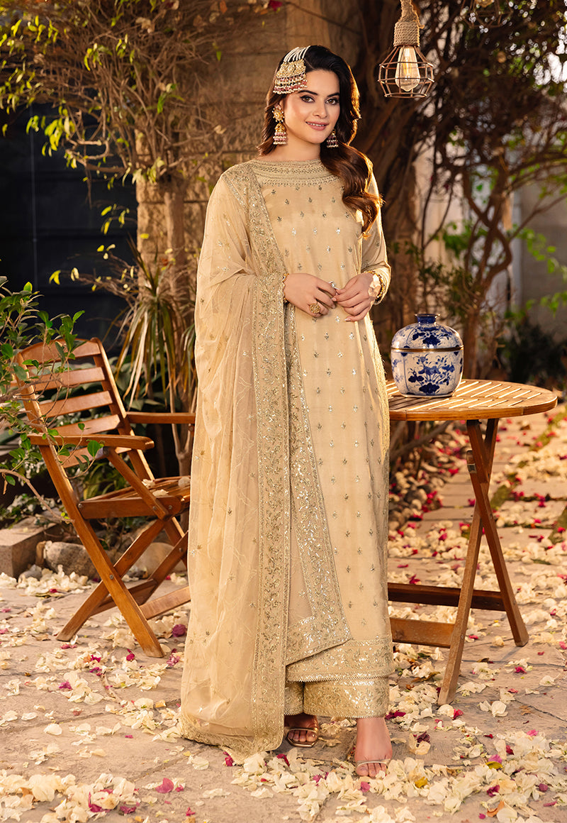 AJSMD-45 EMBROIDERED POLY LAWN STITCHED 3 PCS