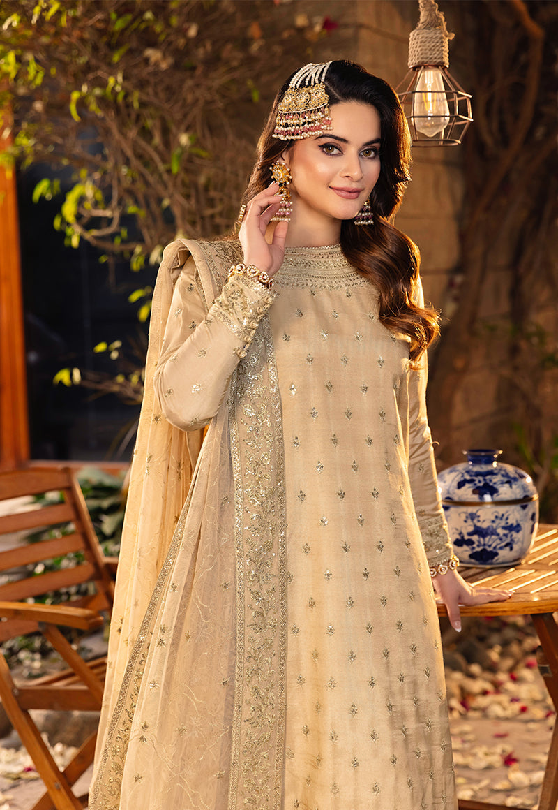 AJSMD-45 EMBROIDERED POLY LAWN STITCHED 3 PCS