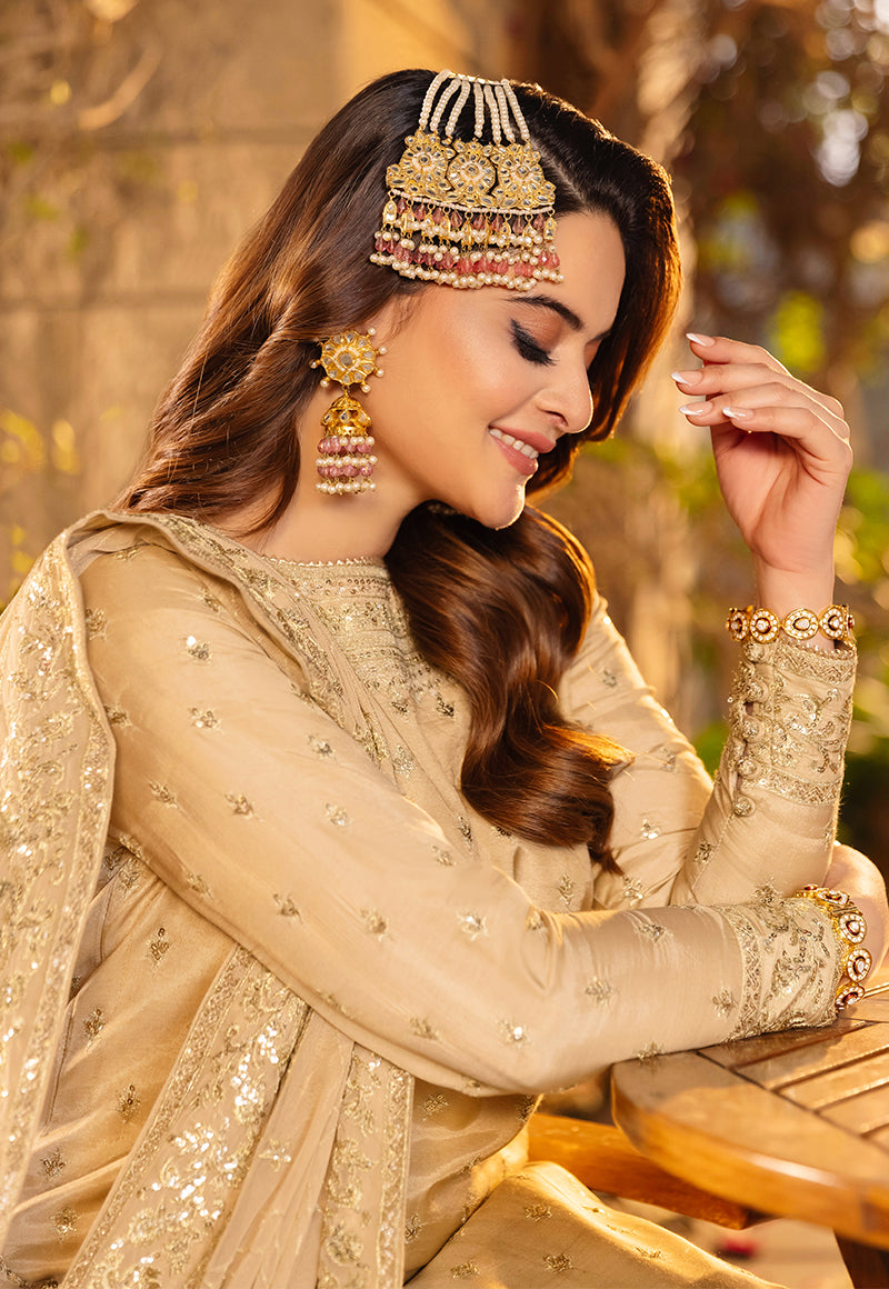 AJSMD-45 EMBROIDERED POLY LAWN STITCHED 3 PCS