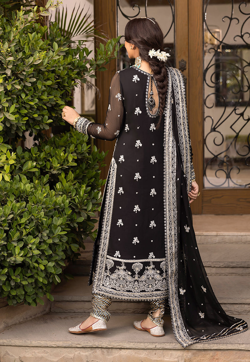 AJSMD-34 EMBROIDERED CHIFFON STITCHED 3 PCS